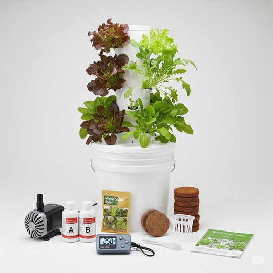 Cyflora Salad Tower: 30-Plant Vertical Hydroponic & Aeroponic System - Perfect for Home Farming & Gardening